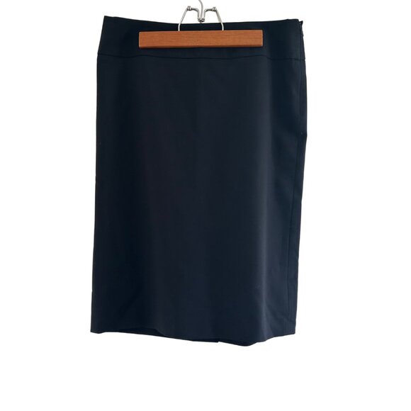 Banana Republic Black Pencil Midi Skirt Wool Lycra Size 4 - Picture 1 of 9